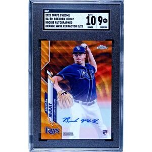 2020 Topps Chrome - RC Auto Brendan McKay #RA-BM Orange Wave Refractor SGC 9 MT